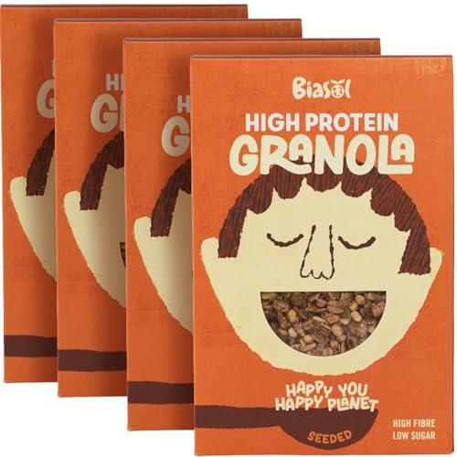 BiaSol Seeded High Protein Granola 350g – 4 x Pumpkin & Sunflower Seed Cereal – High Protein, No Added Sugar, Seriously Tasty - Made in Ireland