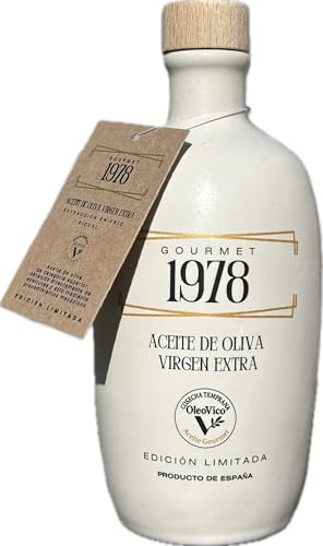 Aceite de Oliva Virgen Extra - Botella cerámica artesana blanca - Olivar de montaña - Origen Jaén - Alto en polifenoles - Packaging regalo