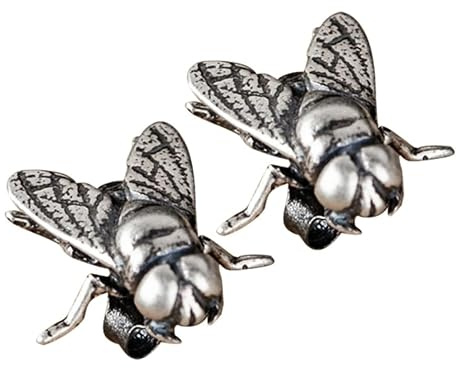 LIOOBO Boucles D'oreilles Délicates et Résistantes à L'oxydation en Argenté S925 de Mouche Punk Soirées Rendez-
