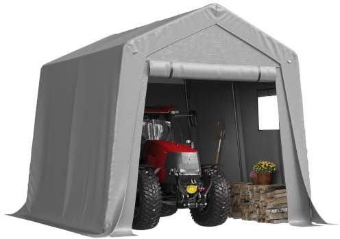 Garagenzelt 3x3m Winterfest Gerätezelt Seitenwänden Motorradgarage Carport | Aoxun 3x3m Garagenzelt winterfest mit Seitenwänden, 200g PE-Plane Motorradgarage & stabiles verzinktes Gerätezelt