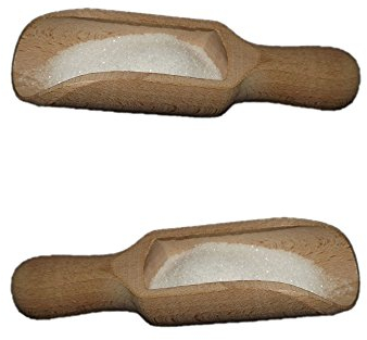 Viva Haushaltswaren Lot de 2 pelles en Bois 14 cm pour sel, Sucre, Farine