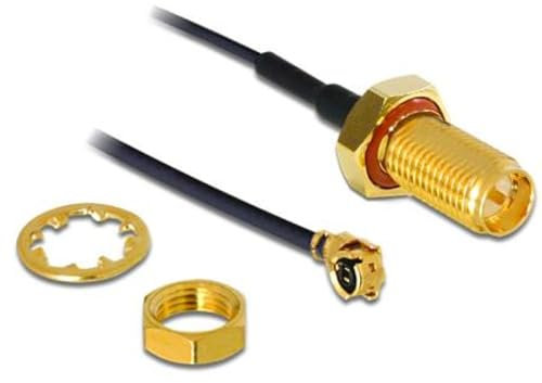 DELOCK 88746 CABLE COAXIAL I-PEX - RP-SMA 0,2 M NEGRO
