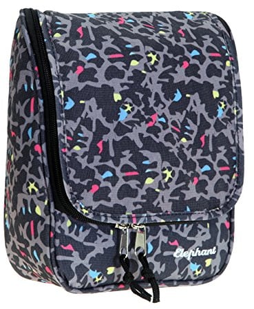 ELEPHANT Kulturtasche Beautycase zum Anhängen/Aufhängen Kulturbeutel/Leopard NEON
