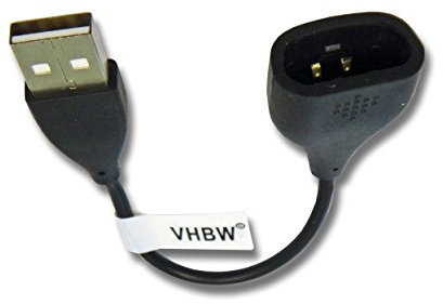 vhbw USB Ladekabel kompatibel mit Fitbit One Smartwatch Fitnesstracker - Ladestation Schwarz, 10 cm