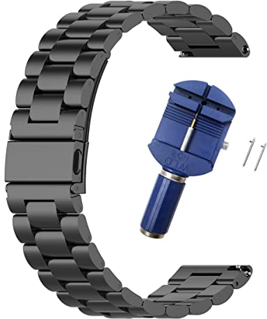 Armband Kompatibel mit Samsung Galaxy Watch 3 45mm Armband, 22mm Edelstahl Metall Uhrenarmband für Galaxy Watch 46mm/Gear S3 Classic and Frontier/Huawei GT 2 46mm/GT Active/GT 2e