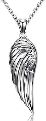 Kaletine EngelFlügel Anhänger Halskette Sterling Silber 925 Choker 40cm+5cm Verlängerung Kabel Kette Frühjahr Ring Schließe