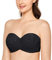 DELIMIRA Donna Reggiseno Senza Spalline Multifunzione con Ferretto Taglie Forti Jacquard Senza Imbottito Nero 4D