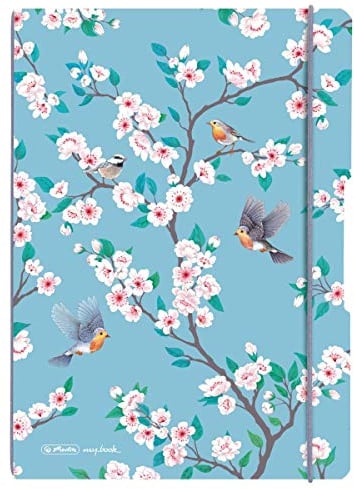 Herlitz 50021543 Notizheft flex A4 Ladylike Birds, 2 x 40 Blatt liniert und kariert, 1 Stück