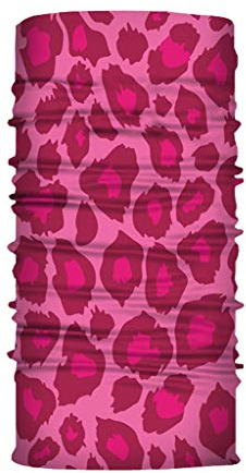 Georges Multifunktionstuch Halstuch in vielen verschiedenen Designs vielseitig einsetzbar | Sturmhaube | Schlauchschal | Stirnband | Piratentuch (Pink Leo)