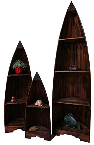 Naturesco Bootsregal Regal Boot Holz Dunkelbraun erhältl. Höhen 195cm, 145cm, 95cm LengthRange 195cm