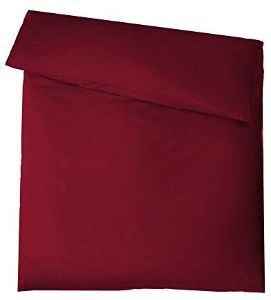 aqua-textil Luxury Bettwäsche zum Kombinieren 155 x 200 cm Deckenbezug Bordeaux rot Baumwolle Mako Satin Bettbezug