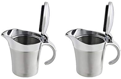 Inzopo Lot de 2 saladiers isothermes avec poignée à Double paroi en Acier Inoxydable Argenté 450 ML
