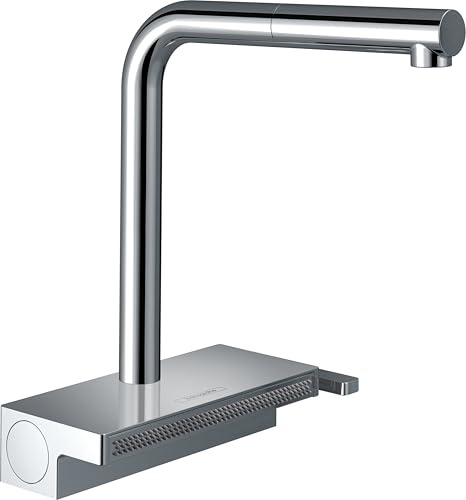 hansgrohe Küchenarmatur Aquno Select M81 (Wasserhahn Küche mit Schlauchbox und Abtropfsieb, 150° schwenkbar, hoher und ausziehbarer Komfort-Auslauf 250mm, 2 Strahlarten, Standardanschlüsse) Chrom