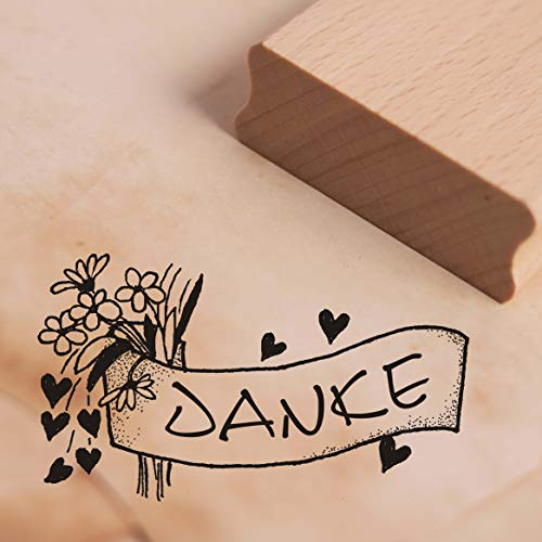 Stempel Danke Blumenstrauß - Motivstempel ca. 48 x 28 mm