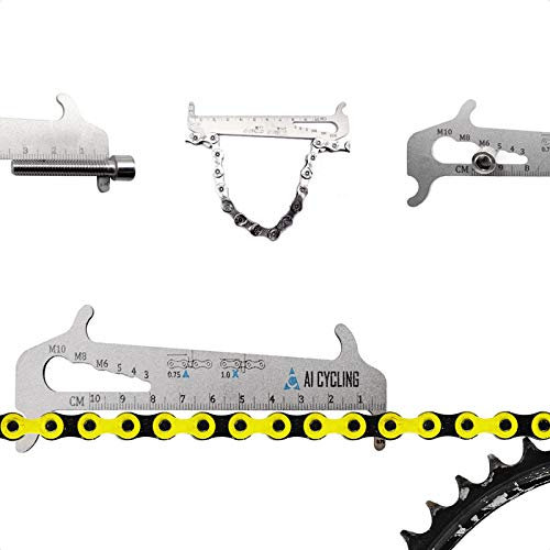 VANICE 4 in 1 Bicycle Chain Checker Bike Chain Wear Indicator Tool - Compatible with Shimano Sram KMC and All Others Chains