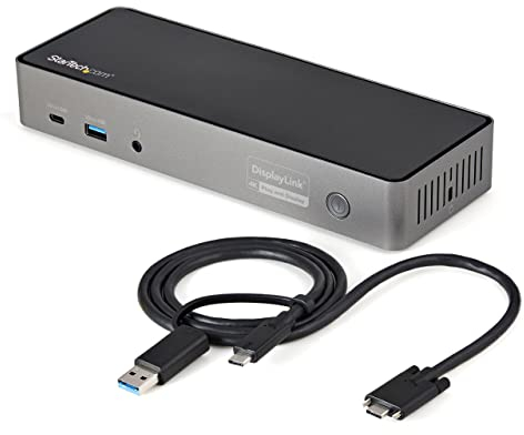 StarTech.com USB-C USB-A Dock - Hybrid Universal Triple Monitor Laptop Docking Station DP & HDMI 4K 60 Hz - 85W PD, GbE (DK31C3HDPDUE)