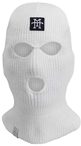 Manufaktur13 M13 Balaclava - 3-Loch Sturmmaske, Sturmhaube, Skimaske in versch. Farben, Multifunktionsmaske, elastisch/dehnbar, gestrickt, geeignet für Motorrad, Fahrrad (White)