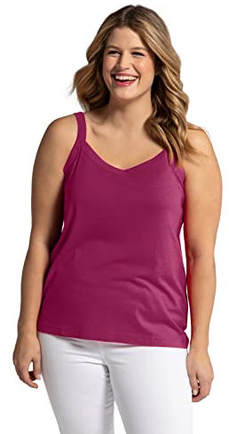 Ulla Popken Spaghetti-Top Canottiera, Lilla Scuro, 60-62 Donna