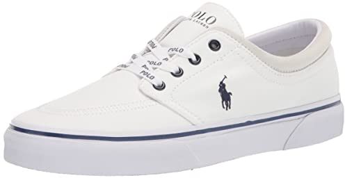 POLO RALPH LAUREN Herren Faxon X Sneaker, White Newport Navy Pp, 44.5 EU