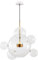 KCO Lighting Modern Globe Bubble Kronleuchter 6-Light Klarglaskugel Sputnik Kronleuchter Pendelleuchte Mid Century Gold Küche Insel Pendelleuchte Einstellbare Pendelleuchte