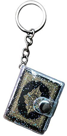 Sharplace Mini Porte-clé Pendentif Livret Coran, Vrai Papier Peut Lire, Cadeau Amis, Noir