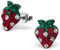 EYS JEWELRY Ohrstecker Damen Erdbeeren 925 Sterling Silber Preciosa Elements Glitzer Kristalle rot Damen-Ohrringe