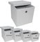 A406 2x Foldable Storage Boxes with Lid Storage Basket with Lid Fabric Cubes with Handles Collapsible Fabric Organiser Clothes Storage Box (X-Large- 35x35x35cm, White)
