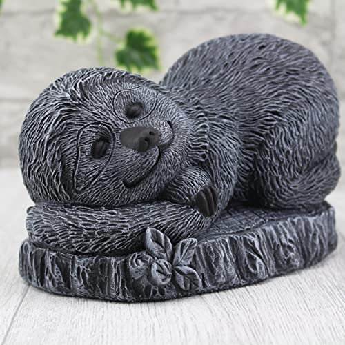 STEINFIGUREN SPICKER Steinfigur Faultier schlafend, 228/1 Gartenfigur Steinguss Tierfigur Basaltgrau