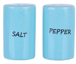 Servette Home Ceramic Food Shaker Set - Blue Salt and Pepper Shakers