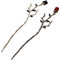 Lurrose 2 Stücke Metall Haarstab Vintage Blumen Haarstäbchen Chinesischer Haar Sticks Haarnadel Retro Haarstock Haarstift Haarschmuck Kopfschmuck für Mädchen Frauen DIY Haar Zubehör