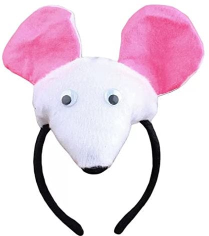 She's Shining White Mouse Pink Ears Vintage Headband Funny Cartoon Animal Hair Band Party Hair Hoop