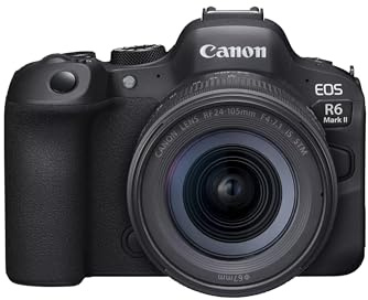 Canon EOS R6 Mark II Full Frame Mirrorless Camera & RF 24-105mm F4-7.1 IS STM | 24.2-megapixels, up to 40fps continuous shooting, 4K 60p, up to 8-stops IS and Dual Pixel CMOS Auto Focus II Black