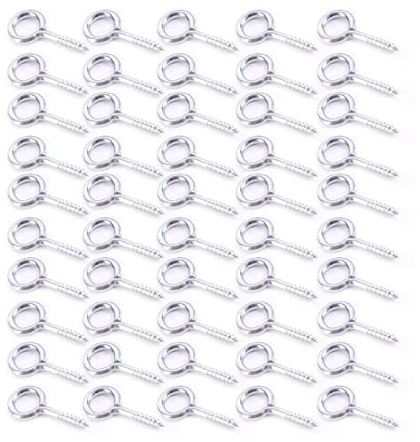 SISI UK Heavy Duty 25mm Screw in Eye Bolt Hooks Stainless Steel Plated Eye Screws for Picture Frame Vine Loop Hook Wall Hanger Anti-Rust Hammock Hooks for Tie-Downs Pack of 100.