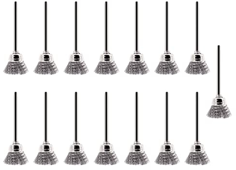 Brosse métallique pour perceuse, ensemble de brosses à coupe de 15 pièces Kit de forets pour enlever la peinture contre la corrosion de la rouille, nettoyage de la rouille, perceuses