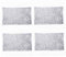 Feyarl PVC Platzsets Abwaschbar Tischsets Rechteckige Gepresste Spitzen-Platzdeckchen platzteller Hitzebeständig rutschfest platzsets 4 Stück (Silber)