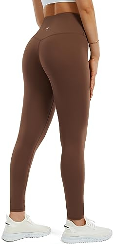 Persit Sporthose Damen, Sport Leggings für Damen Yoga Leggins Laufhose Sportleggins Lang (S, Tiramisu, 64 cm)