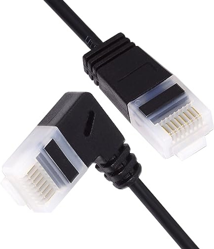 CY Cavo Ethernet Cat6 sottile ultrasottile RJ45 cavo di rete UTP ad angolo sinistro cavo patch 90 gradi Cat6a LAN per laptop router TV box