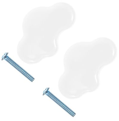 SAFIGLE Keramik Wolkengriff 2 Stück Weiß Kleine Schubladen Und Kleiderschrankknöpfe Möbelzubehör Cartoon Design Umweltfreundlich