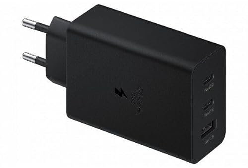 Carica Batterie Compatibile per Samsung 3 Porte Super Fast Charging Trio 65W per Galaxy A52/ A53/ S20/ S21/ S20 FE/ S21 FE/ S22/ S23 Plus/ S23/ S24 / S25 Ultra Sostituisce Originale EP-T6530 Nero