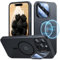 ONOFSO Cover iPhone 15 Pro Max, Protezione Anti-Caduta di Grado Militare, Compatibile Con la Ricarica Wireless MagSafe, Custodia Magnetica Ultra Sottile Antiurto da 6.7 Pollici, Serie Stand, Nero.