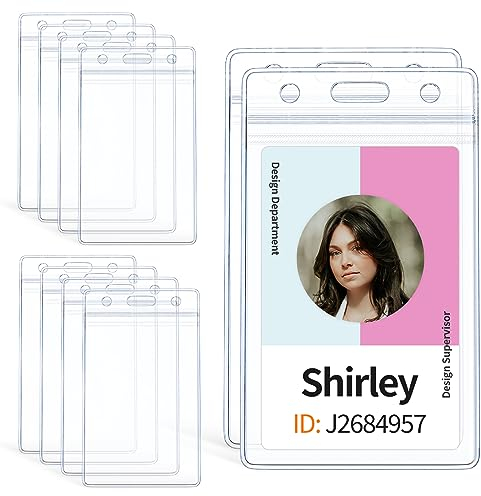 Uniclife Ausweishülle Vertikaler ID-Ausweishüllen, wasserdicht, Kartenhülle, strapazierfähige Kartenschutztasche mit wiederverschließbarem Reißverschluss für Lizenz und Kreditkarte, 50 Stück