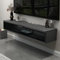 XRRJFYH Small TV Stand, Floating TV Console Entertainment Center TV Cabinet With Flip Glass Door, for Bedroom, Media Room, Small Living Room (Color : Gray-B, Size : 120CM/47in)