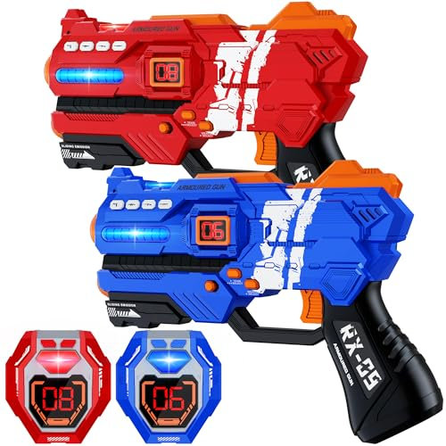 Laser Tag Guns Set of 2 Laser Tag with Digital LED Score Display Vests for Kids Age 3+, Family and Adults Fun, Birthday Gift Toys