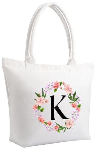 Valyria Bolsas de lona personalizadas con logotipo, texto, imagen, bolsa de lona personalizada para viajes, playa, compras, bolsas de regalo para mujer, B-flor 1, Large