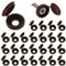 100pcs Plastic Hinged Screw Cover Caps, Folding Snap Covers for Screw Heads Protection (Dark Brown)