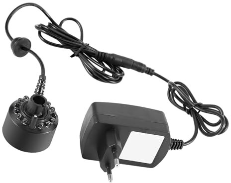 Headerbs 12LED Bunter Nebelmacher, Wasserbrunnen, Teich mit Netzteil, US-Stecker (EU-Stecker 220 V, 2200 W Plus 2200 W)