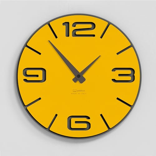 Giallobus - Orologio Bilay - Simple relief - Legno Mdf - Premium 30x30‎‎cm - n.23 Beer - Artigianale Made in Italy - Silenzioso - Idea regalo - Moderni doppio livello