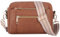 HOMIEE Damen Handy Umhängetasche Leder Crossbody Schultertasche Bag Abendtasche Elegante Handtasche Klein Moderne Taschen mit RFID Blockierung Kartenschlitz 4 Fächern Braun