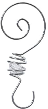 Kaemingk Kugelaufhänger Metall 6,7cm - 18er Set Christbaumkugel Aufhänger spiralförmig - Spirale mit Dekostein - Haken für Weihnachtskugeln - Schnellaufhänger Silber