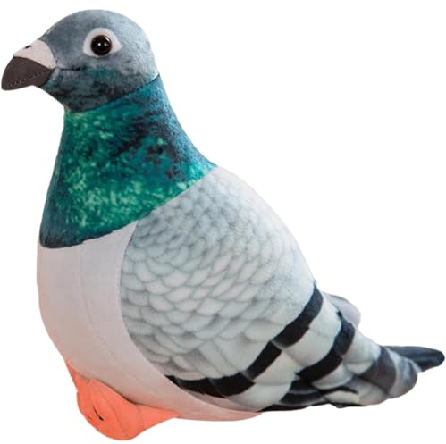 QWEPU Tauben Kuscheltier, Plüschtaube Plüschvogel,Realistisches Vogel Plüschtier Plüsch Puppen,Realistische Taube Plüschspie Spielzeug für Wilde Tiere, Geschenk für Freunde und Kinder (20CM,grün)